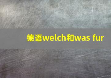 德语welch和was fur